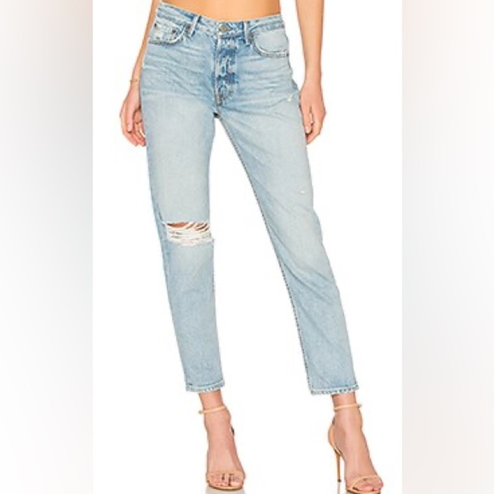 GRLFRND Kiara distressed straight leg jean - size 25